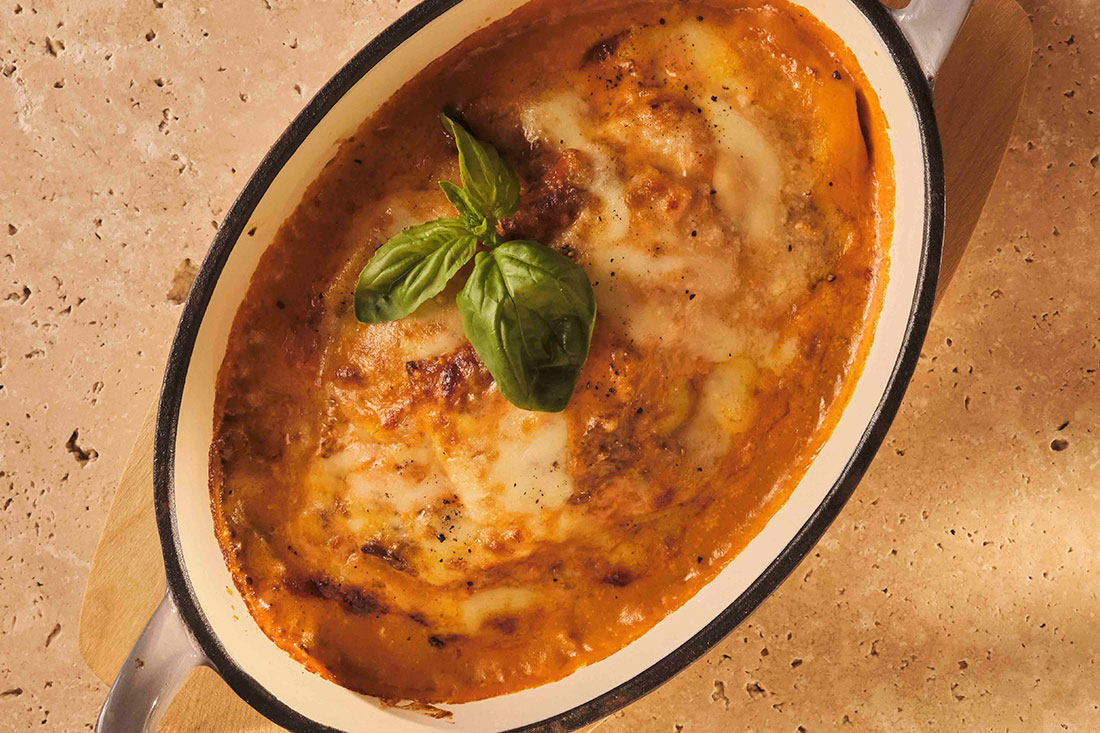 Ravioloni gratinate al ragú